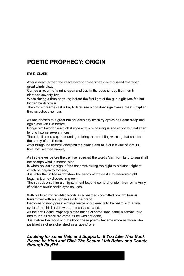 Third Cycle Poetic Prophecy